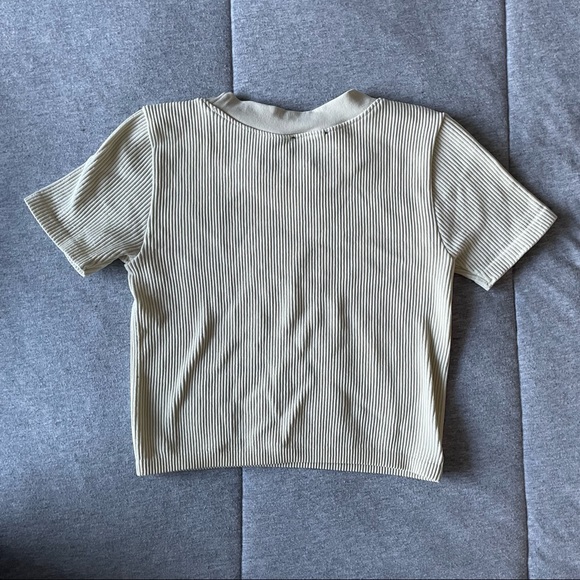 Cream Ribbed Zara T-Shirt - Picture 3 of 4